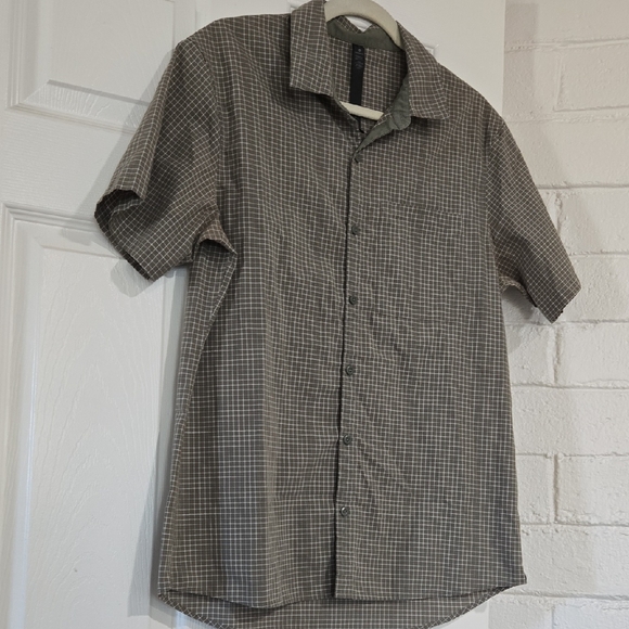 lululemon athletica Men's Gray Checkered Button Down Shirt Size Large - Picture 2 of 5